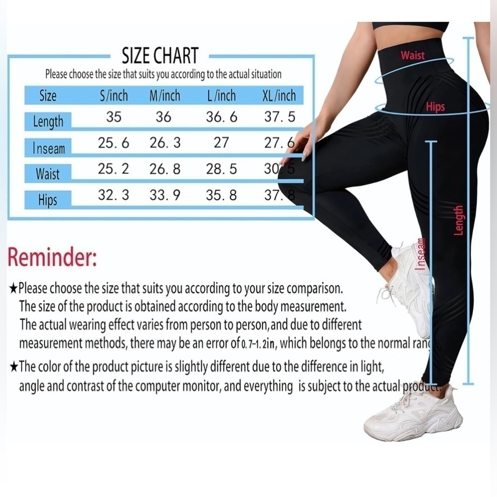 NWT Women's High Waist Workout Leggings Tummy Control Sz. M - Picture 11 of 11